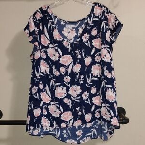 High Low Floral Blouse